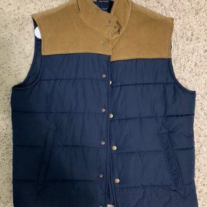 Mens J.Crew Blue and Tan Large Vest